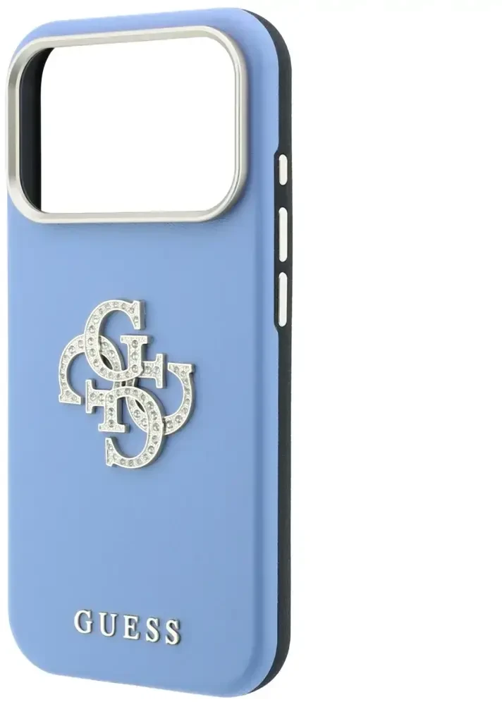 Dėklas Guess Smooth & Big Strass Logo do iPhone 18 Pro Max / 17 Pro Max mėlyna