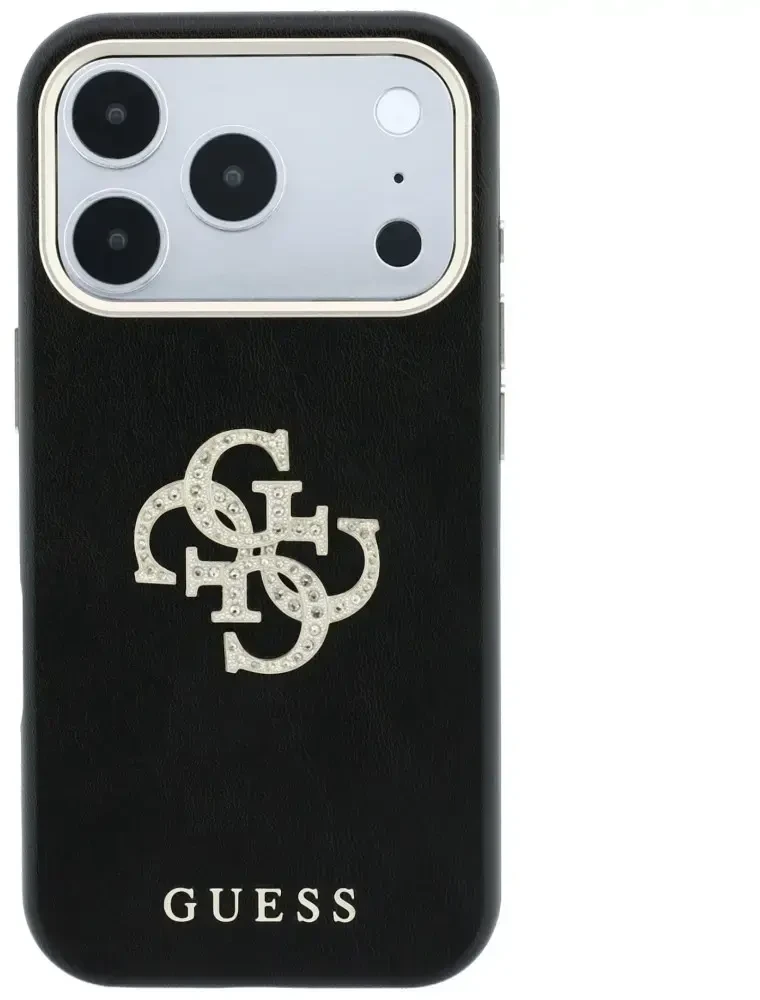 Dėklas Guess Smooth & Big Strass Logo do iPhone 18 Pro / 17 Pro juoda