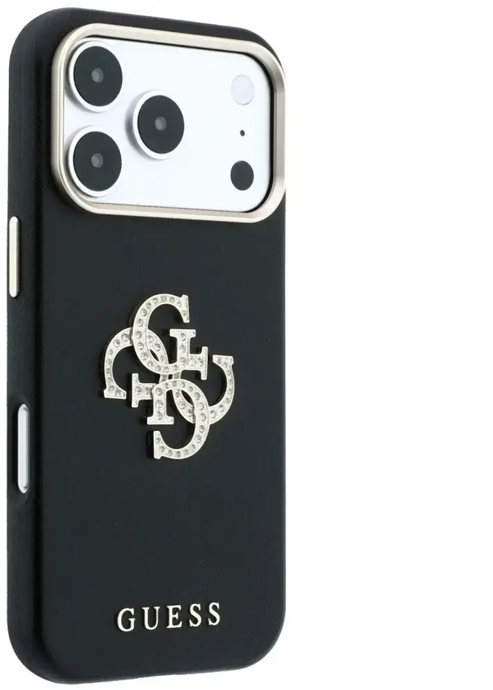 Dėklas Guess Smooth & Big Strass Logo do iPhone 18 Pro Max / 17 Pro Max juoda