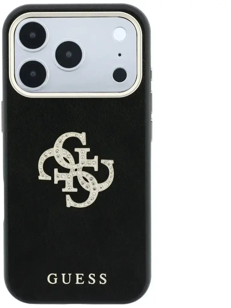 Dėklas Guess Smooth & Big Strass Logo do iPhone 18 Pro Max / 17 Pro Max juoda