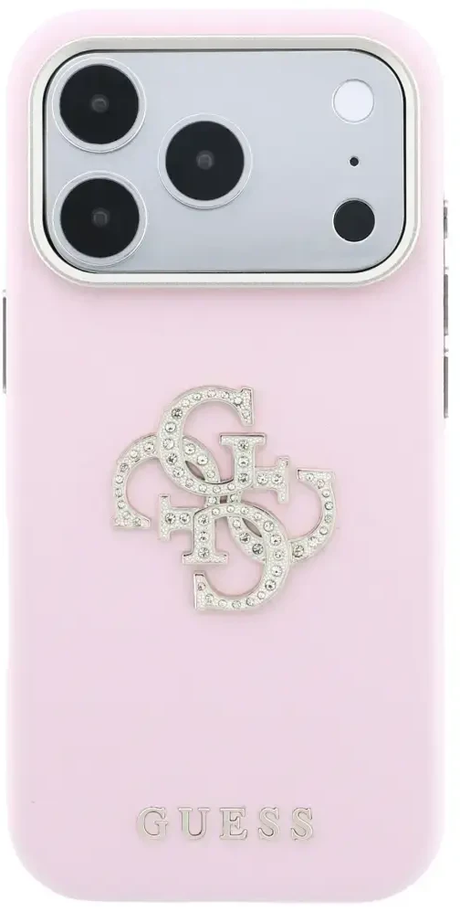 Dėklas Guess Smooth & Big Strass Logo do iPhone 18 Pro Max / 17 Pro Max rožinė