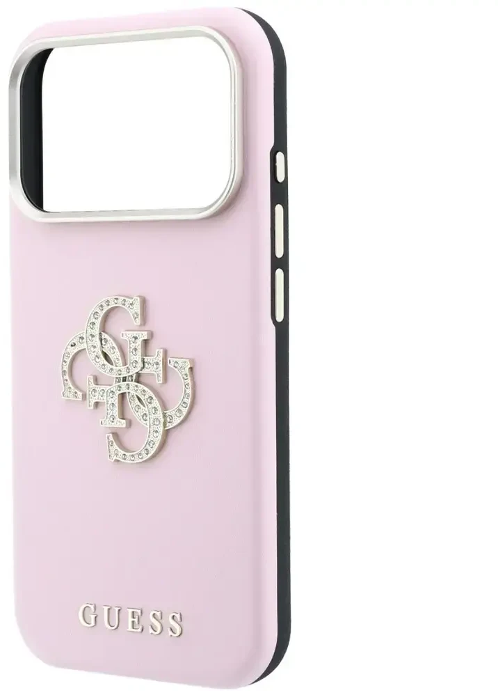 Dėklas Guess Smooth & Big Strass Logo do iPhone 18 Pro / 17 Pro rožinė