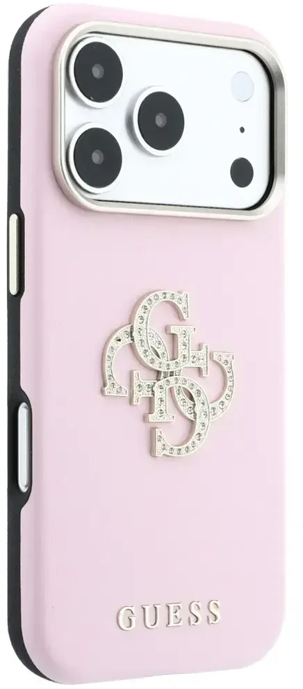 Dėklas Guess Smooth & Big Strass Logo do iPhone 18 Pro Max / 17 Pro Max rožinė