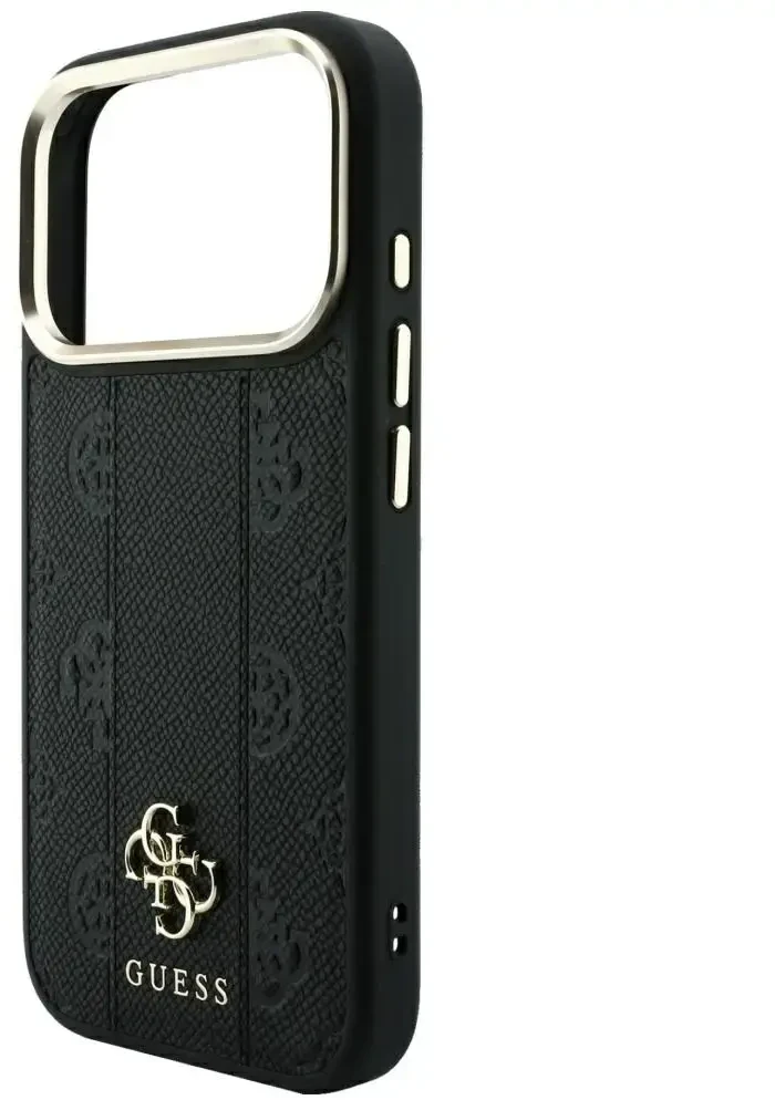 Dėklas Guess Stripe Peony 4G Logo MagSafe do iPhone 18 Pro / 17 Pro juoda