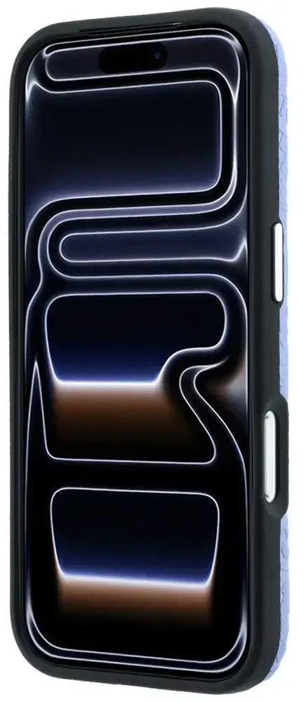 Dėklas Karl Lagerfeld Grained Allover Logo Metal Elongated MagSafe Case for iPhone 17 Pro Max / 18 Pro Max - Mėlyna
