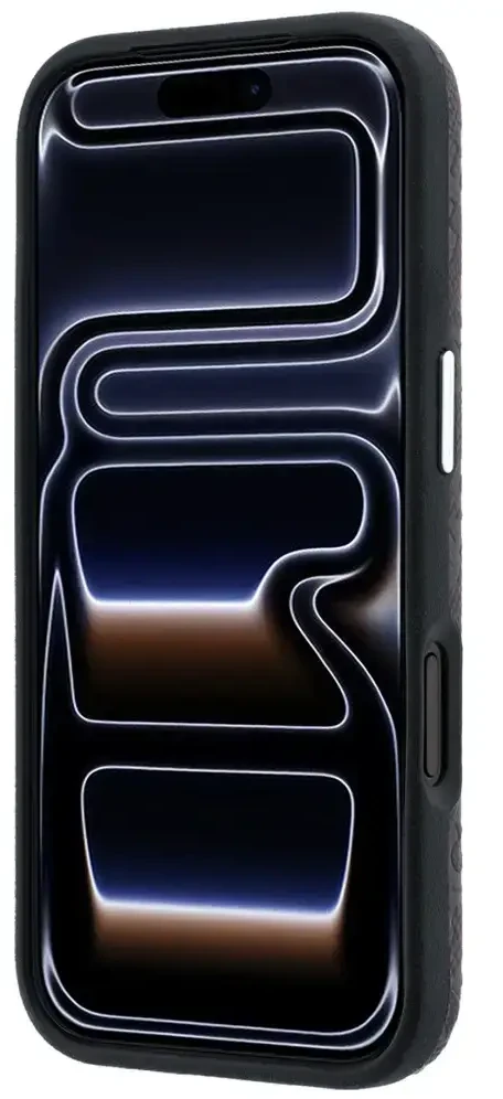 Dėklas Karl Lagerfeld Grained Allover Logo Metal Elongated MagSafe skirtas iPhone 18 Pro / 17 Pro burgundy