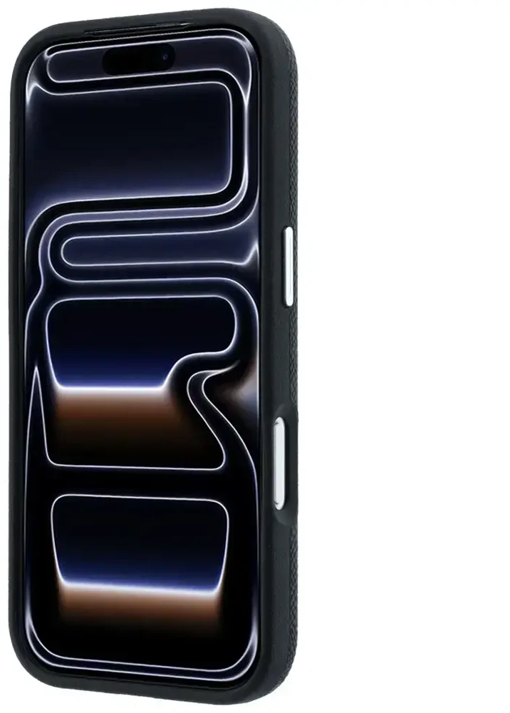 Karl Lagerfeld Grūdėtos odos Choupette galvutė Metal MagSafe dėklas, skirtas iPhone 17 Pro Max / 18 Pro Max - Juodas