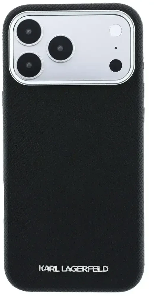 Dėklas Karl Lagerfeld Grained Elongated Logo MagSafe do iPhone 18 Pro / 17 Pro juoda