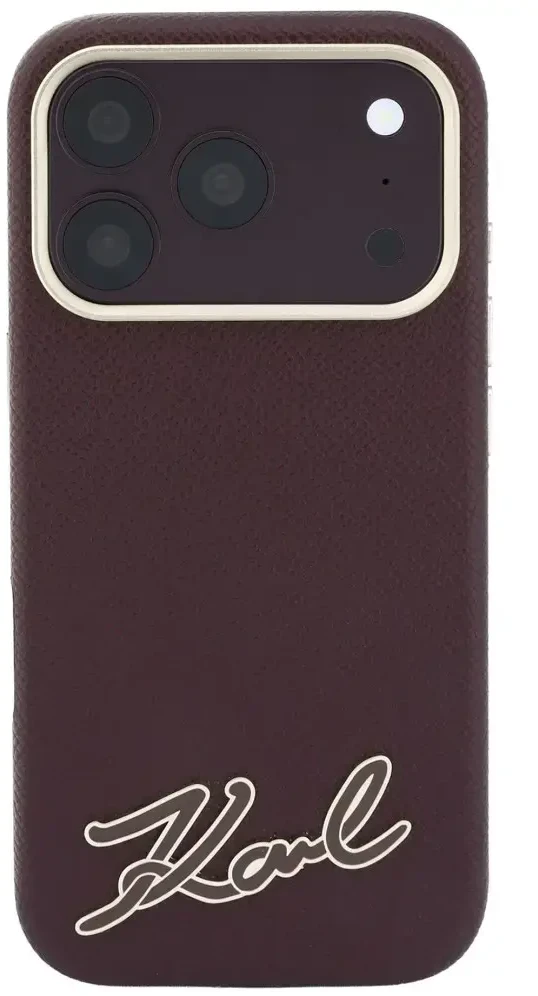 Dėklas Karl Lagerfeld Grained with Resin Signature Logo MagSafe, skirtas iPhone 18 Pro Max / 17 Pro Max