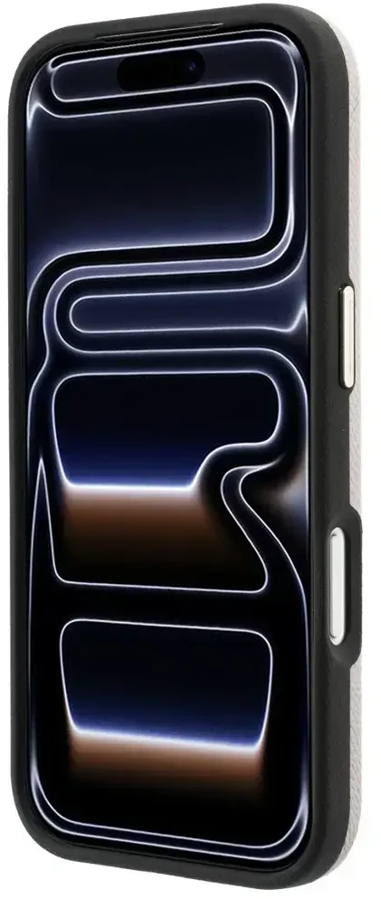Dėklas Karl Lagerfeld Grained with Resin Signature Logo MagSafe, skirtas iPhone 18 Pro / 17 Pro, rožinis