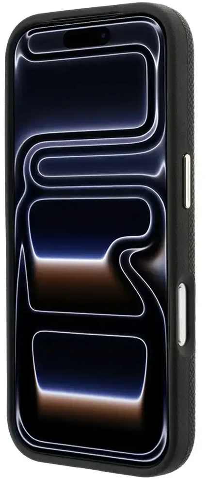 Dėklas Karl Lagerfeld Grained with Resin Signature Logo MagSafe do iPhone 18 Pro / 17 Pro juoda