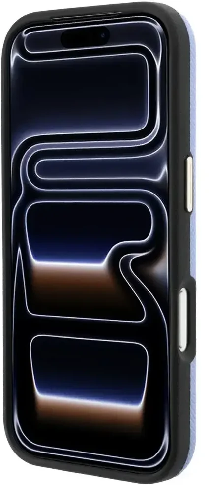 Dėklas Karl Lagerfeld Grained with Resin Signature Logo MagSafe, skirtas iPhone 18 Pro / 17 Pro, šviesiai mėlynas