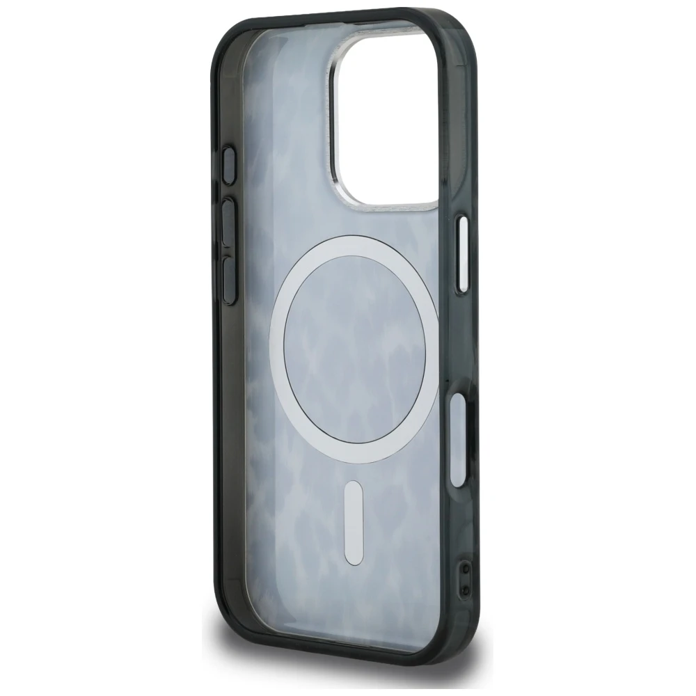 Karl Lagerfeld IML Leopard Modelio MagSafe dėklas iPhone 16 Pro - Juodas