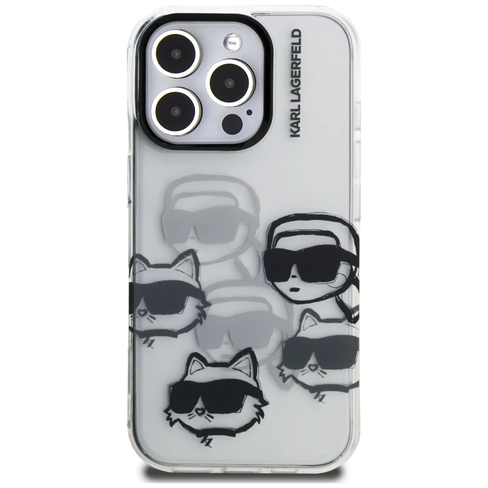 Karl Lagerfeld dėklas, skirtas IPHONE 16 PRO MAX KLHCP16XHMCHKCT (IML kelių K&C galvučių raštas)