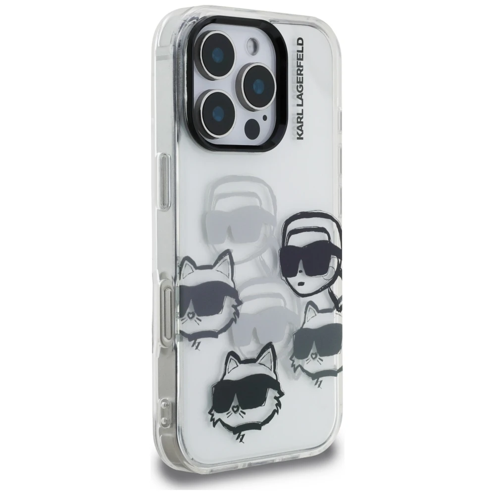 Karl Lagerfeld dėklas, skirtas IPHONE 16 PRO MAX KLHCP16XHMCHKCT (IML kelių K&C galvučių raštas)
