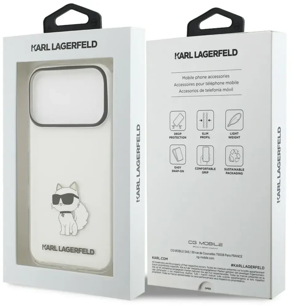 Dėklas Karl Lagerfeld IML NFT Choupette Case for iPhone 18 Pro / 17 Pro - Transparent