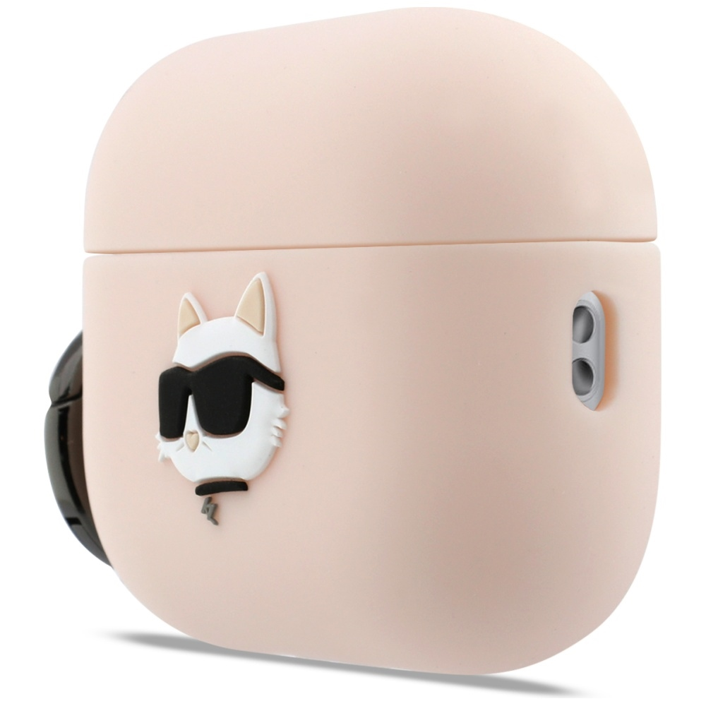 Karl Lagerfeld 3D Logo NFT Choupette Head silikoninis dėklas skirtas AirPods Pro 3 Rožinė