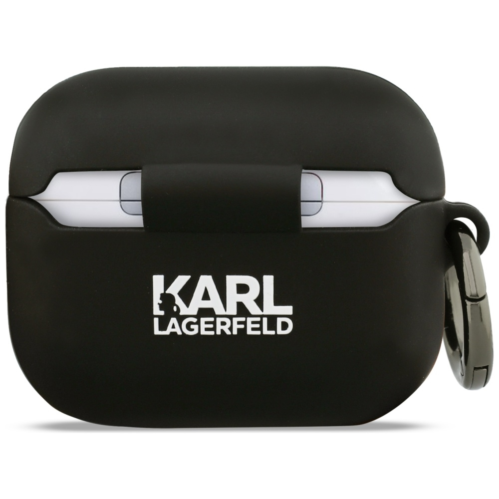 Karl Lagerfeld 3D Logo NFT Karl and Choupette silikoninis dėklas skirtas AirPods Pro 3 juodos spalvos