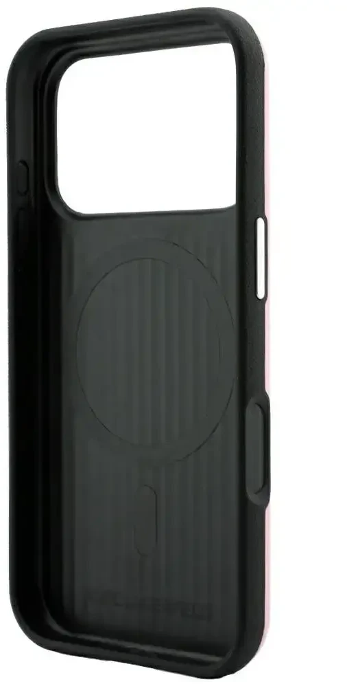 Dėklas Karl Lagerfeld Smooth Choupette Sketch MagSafe do iPhone 18 Pro / 17 Pro rožinė