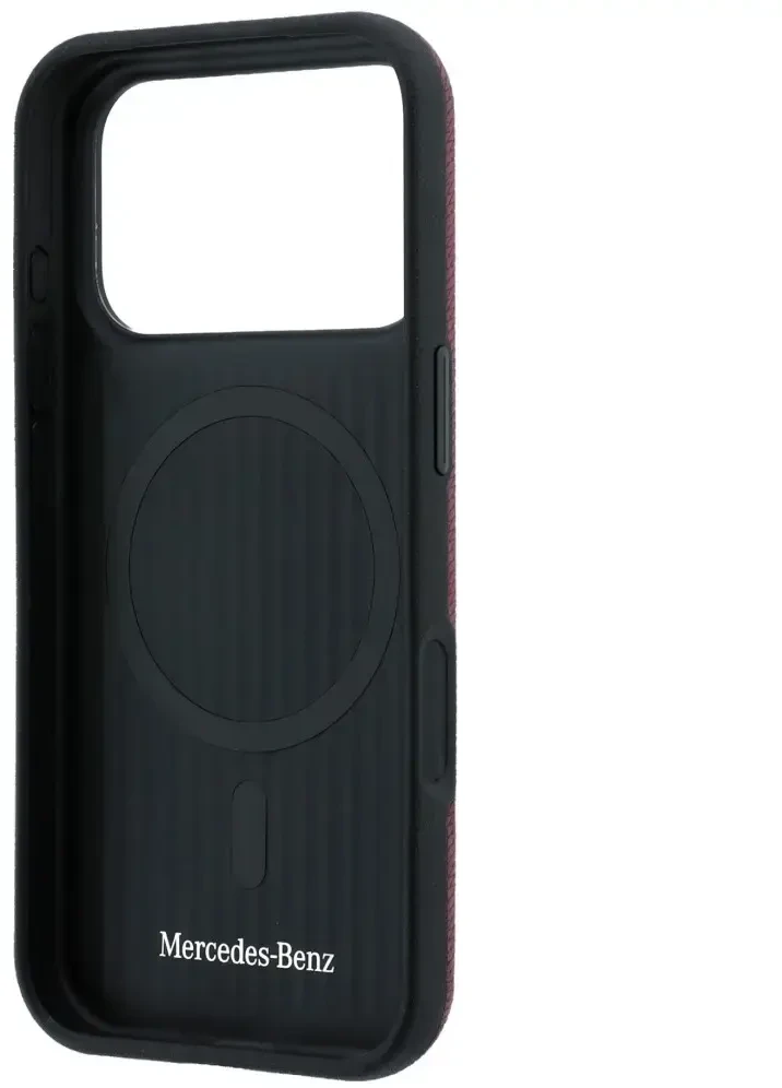 Dėklas Rinkinys etui + portfel Mercedes Grilis Pattern Leather MagSafe do iPhone 18 Pro Max / 17 Pro Max bordo spalvos