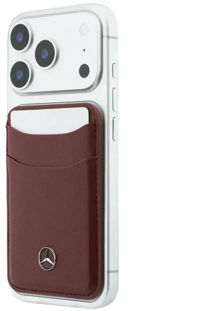 Dėklas Rinkinys etui + portfel Mercedes Grilis Pattern Leather MagSafe do iPhone 18 Pro Max / 17 Pro Max bordo spalvos