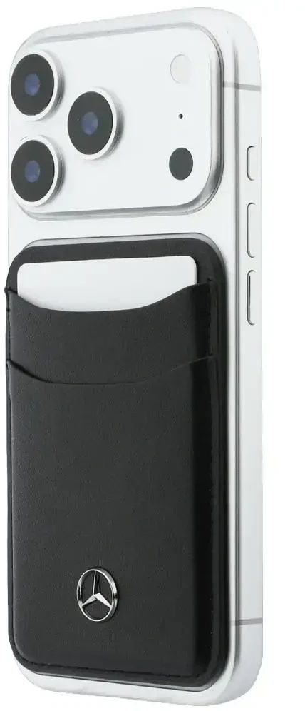 Dėklas Rinkinys etui + portfel Mercedes Grilis Pattern Leather MagSafe do iPhone 18 Pro / 17 Pro juoda