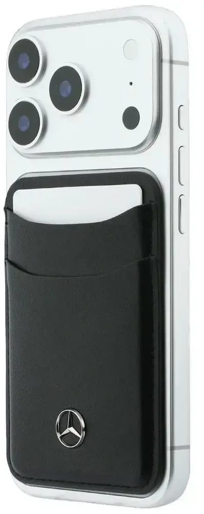 Dėklas Rinkinys etui + portfel Mercedes Grilis Pattern Leather MagSafe do iPhone 18 Pro Max / 17 Pro Max juoda