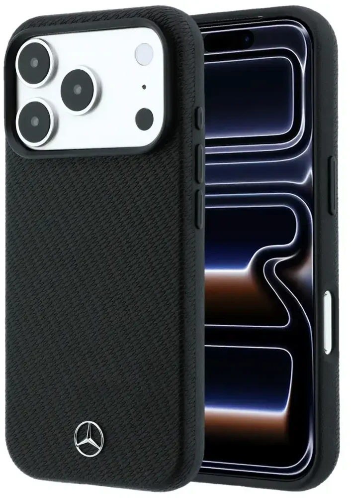 Dėklas Rinkinys etui + portfel Mercedes Grilis Pattern Leather MagSafe do iPhone 18 Pro / 17 Pro juoda