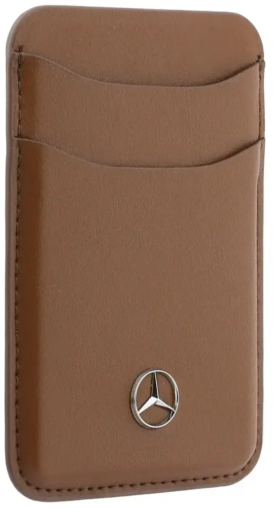 Dėklas Rinkinys etui + portfel Mercedes Grilis Pattern Leather MagSafe do iPhone 18 Pro Max / 17 Pro Max camel