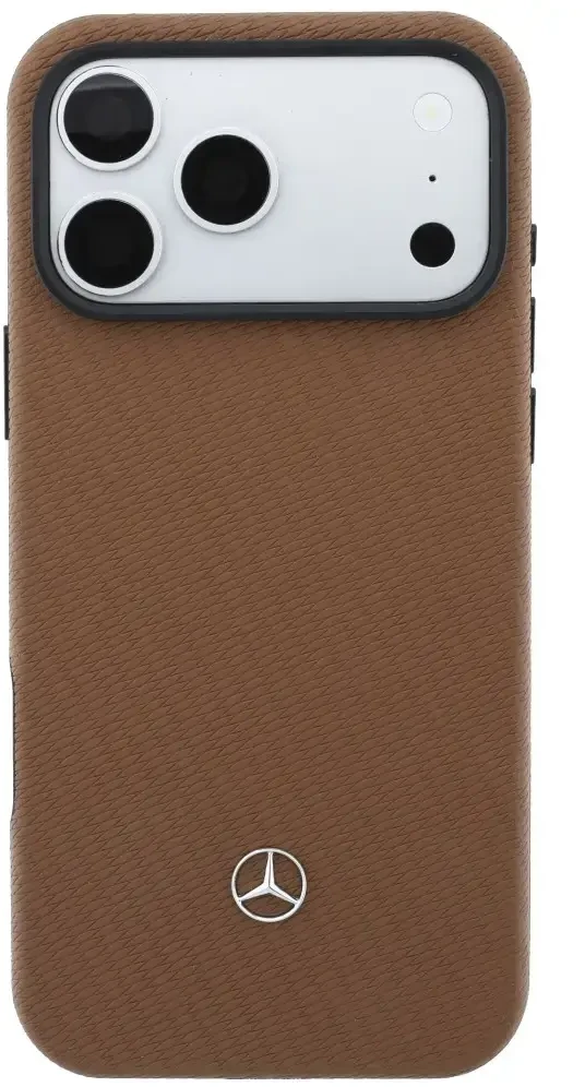 Dėklas Rinkinys etui + portfel Mercedes Grilis Pattern Leather MagSafe do iPhone 18 Pro Max / 17 Pro Max camel