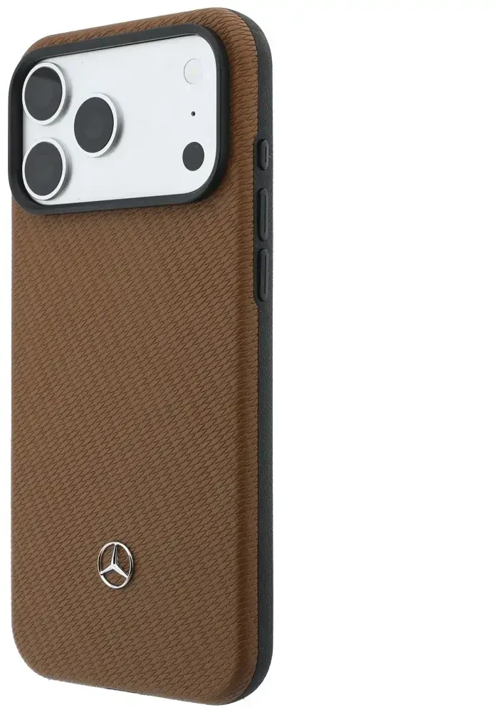 Dėklas Rinkinys etui + portfel Mercedes Grilis Pattern Leather MagSafe do iPhone 18 Pro Max / 17 Pro Max camel