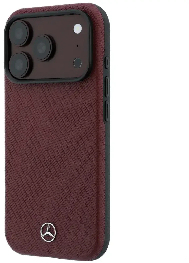 Dėklas Rinkinys etui + portfel Mercedes Grilis Pattern Leather MagSafe do iPhone 18 Pro / 17 Pro bordo spalvos
