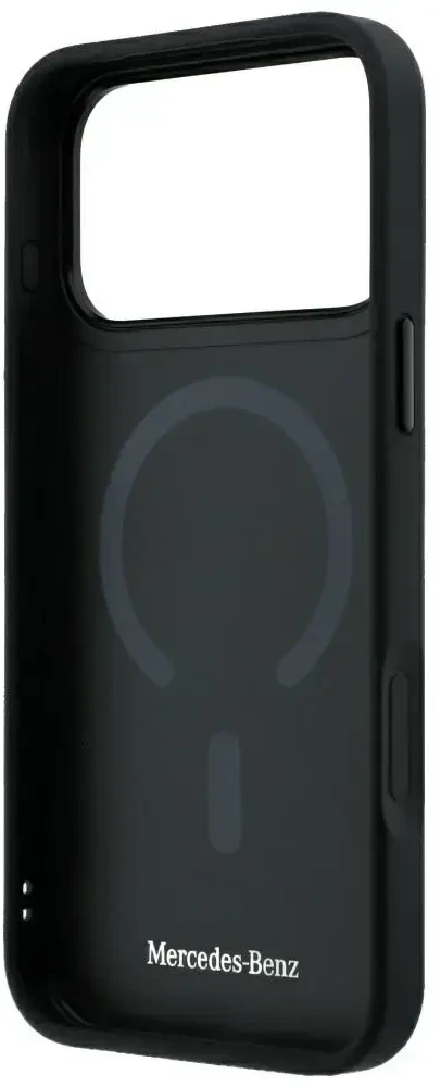 Dėklas Mercedes Leather 3D MagSafe do iPhone 18 Pro / 17 Pro juoda