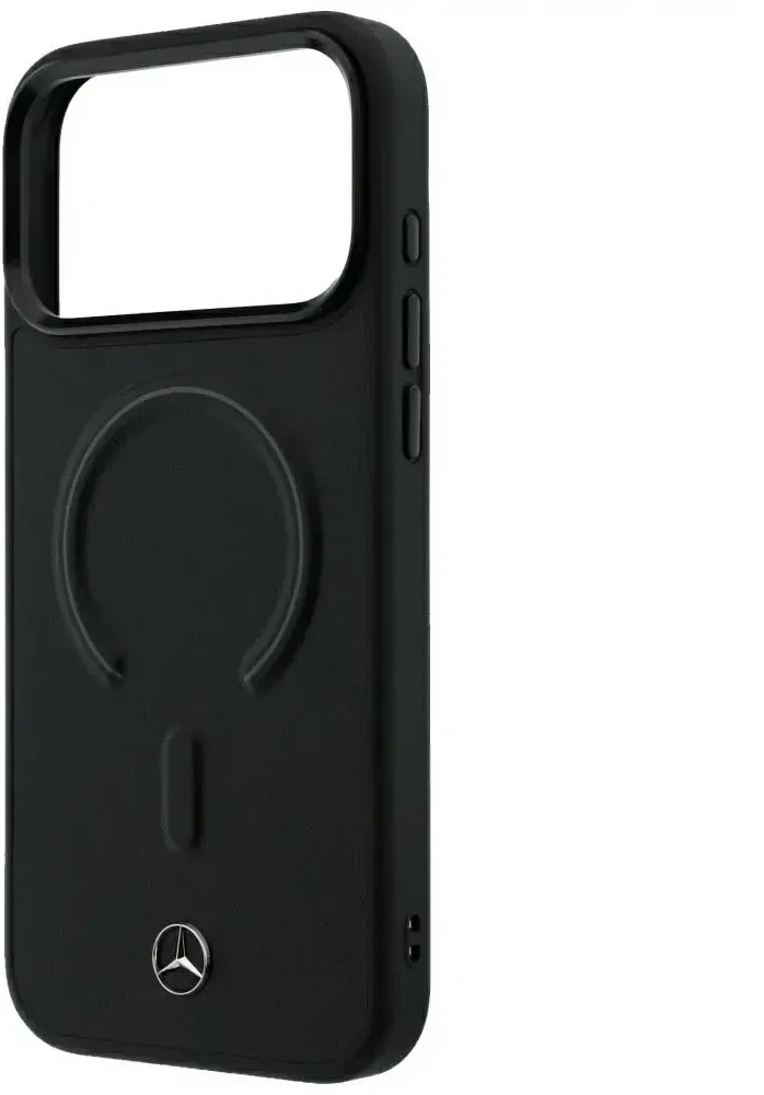 Dėklas Mercedes Leather 3D MagSafe do iPhone 18 Pro / 17 Pro juoda