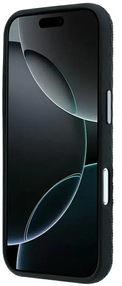 Dėklas Mercedes Leather Semi Wrap Wood Effect MagSafe skirtas iPhone 18 Pro Max / 17 Pro Max juodas