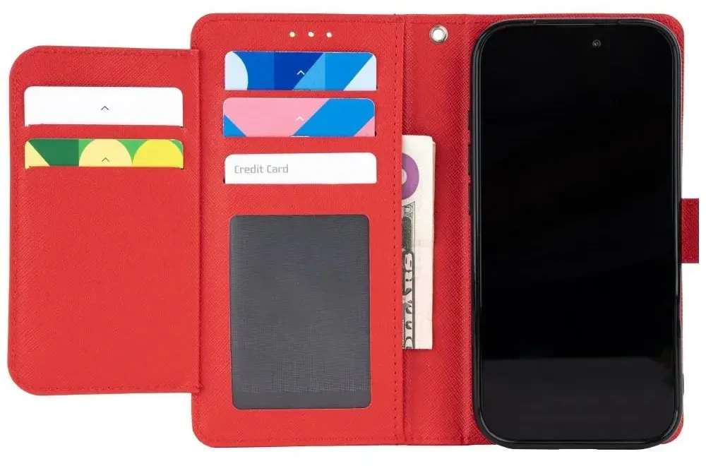Dėklas Mercury Essential Diary do iPhone 17 Pro / 18 Pro raudona