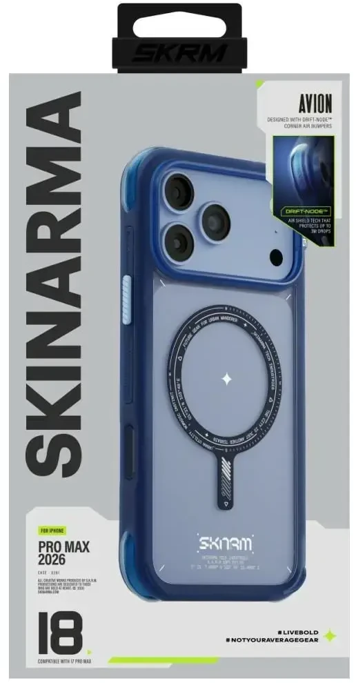 Dėklas Skinarma Avion MagSafe do iPhone 18 Pro Max / 17 Pro Max mėlyna