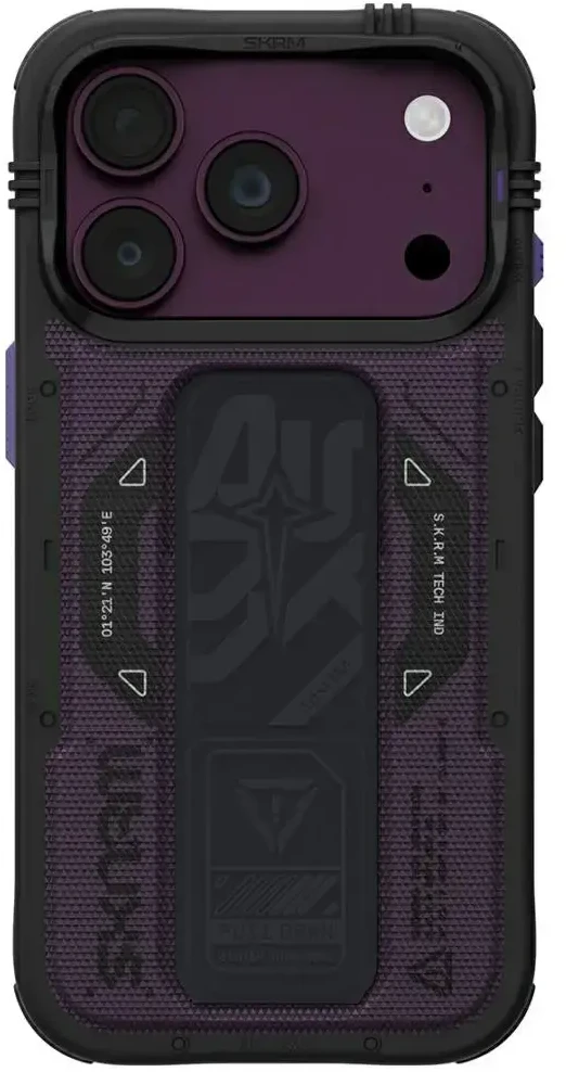 Dėklas Case Skinarma Phantom MagSafe + Grip Stand for iPhone 18 Pro / 17 Pro burgundy