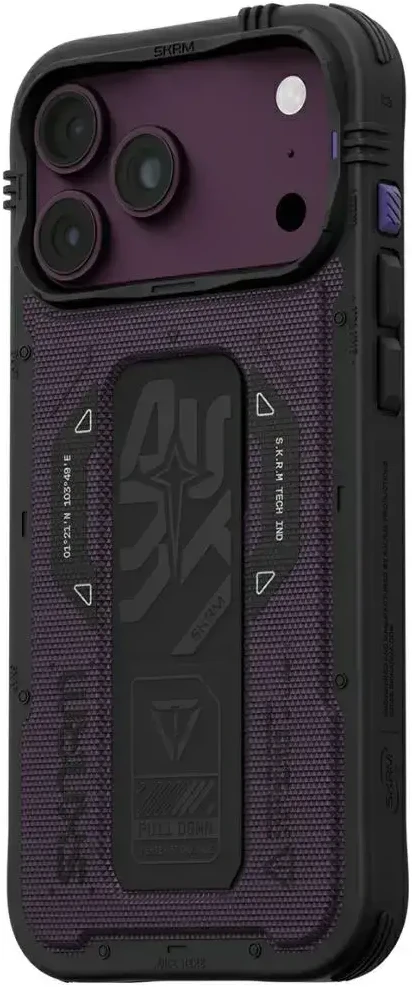 Dėklas Case Skinarma Phantom MagSafe + Grip Stand for iPhone 18 Pro Max / 17 Pro Max burgundy