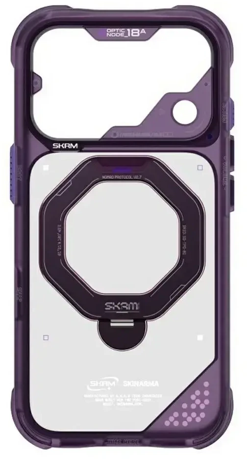 Dėklas Case Skinarma Saturn MagSafe + Rotating Kick Stand for iPhone 18 Pro / 17 Pro burgundy
