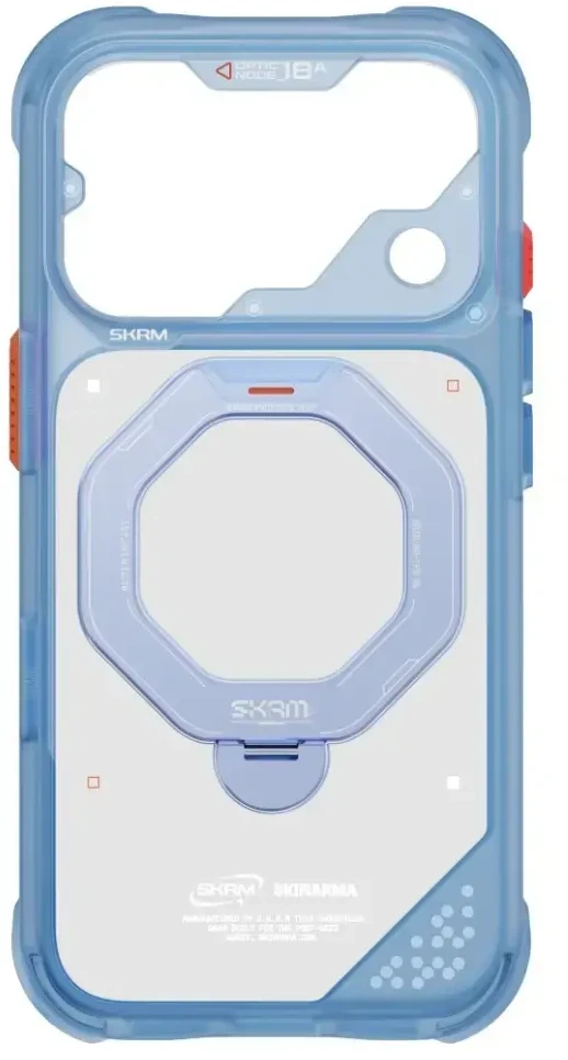 Dėklas Skinarma Saturn MagSafe + Rotating Kick Stand do iPhone 18 Pro / 17 Pro mėlyna