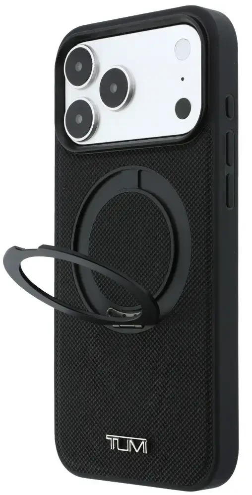 Dėklas Tumi Ballistic su žiediniu stovu MagSafe, skirtas iPhone 18 Pro Max / 17 Pro Max, juodas