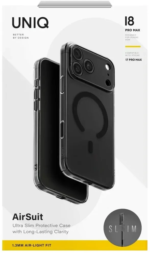 Dėklas UNIQ Airsuit do iPhone 18 Pro Max / 17 Pro Max Magclick Charging juoda