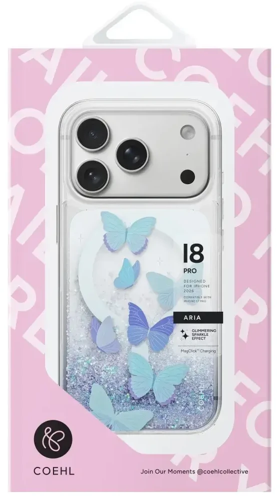Dėklas UNIQ Coehl Aria, skirtas iPhone 18 Pro / 17 Pro, su magnetiniu įkrovimu, mėlynas