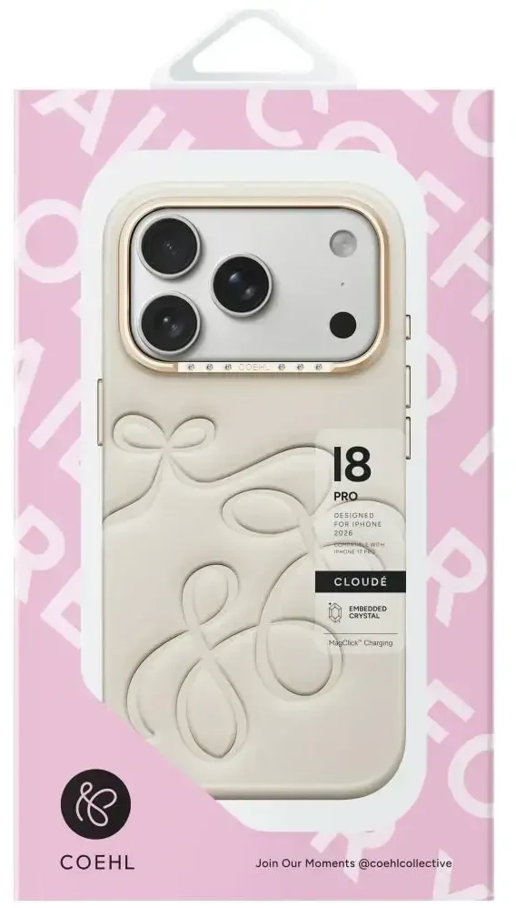 Dėklas UNIQ Coehl Cloude, skirtas iPhone 18 Pro / 17 Pro, su magnetiniu įkrovimu, smėlio spalvos
