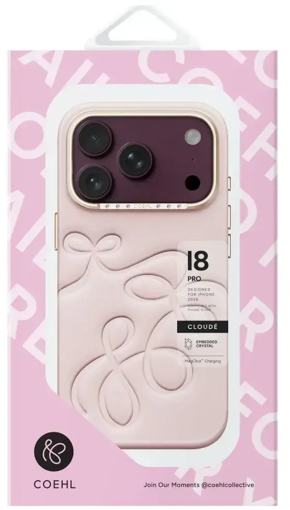 Dėklas UNIQ Coehl Cloude, skirtas iPhone 18 Pro / 17 Pro, su magnetiniu įkrovimu, rožinis