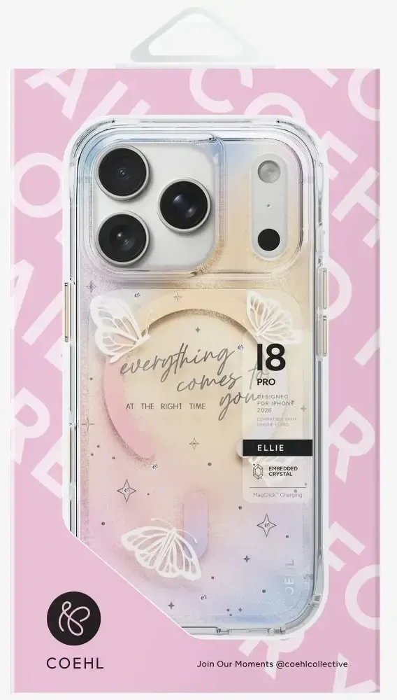 Dėklas UNIQ Coehl Ellie, skirtas iPhone 18 Pro / 17 Pro, su magnetiniu įkrovimu, prism bloom