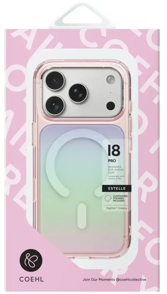 Dėklas UNIQ Coehl Estelle, skirtas iPhone 18 Pro Max / 17 Pro Max, su magnetiniu įkrovimu, rožinis