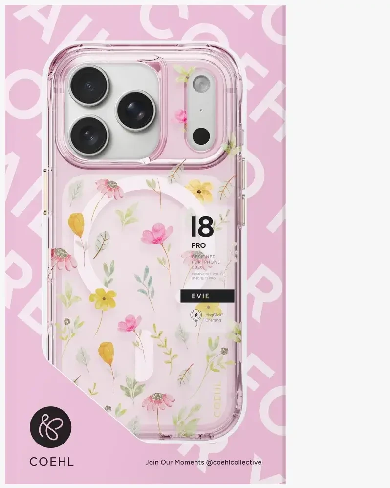 Dėklas UNIQ Coehl Evie, skirtas iPhone 18 Pro / 17 Pro, su magnetiniu įkrovimu, rožinis