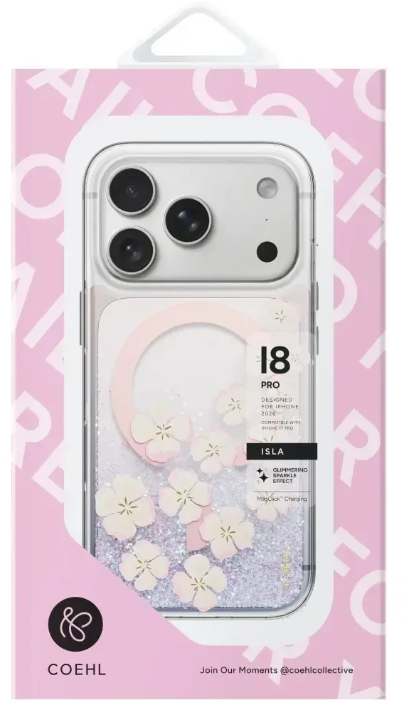 Dėklas UNIQ Coehl Isla, skirtas iPhone 18 Pro / 17 Pro, su magnetiniu įkrovimu, rožinis